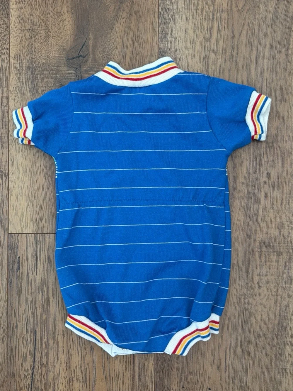 Vintage Blue Kite Stripe Baby Onesie Romper